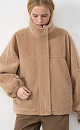 Eco-fur coat with a stand collar - BRUSNIKA. Women clothes