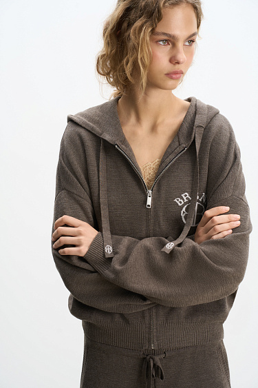 Knitted bomber made of wool - BRUSNIKA Women Clothes