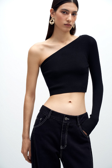 One-sleeve knit top - BRUSNIKA Women Clothes