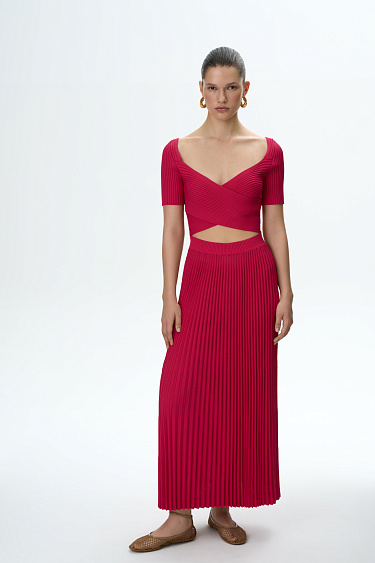 Dress with crossed neckline - BRUSNIKA Women Clothes