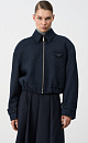 wool bomber jacket with a turn‑down collar - BRUSNIKA. Women clothes