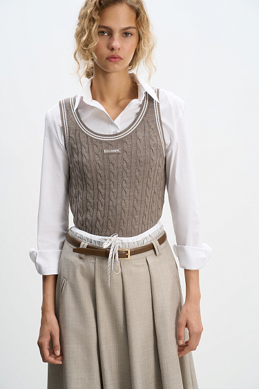 Knitted tank top with braids - BRUSNIKA Women Clothes
