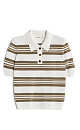 Striped viscose polo - BRUSNIKA. Women clothes
