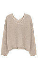 100% linen V-neck jumper - BRUSNIKA. Women clothes