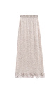 Maxi skirt of merino wool with lace - BRUSNIKA. Women clothes