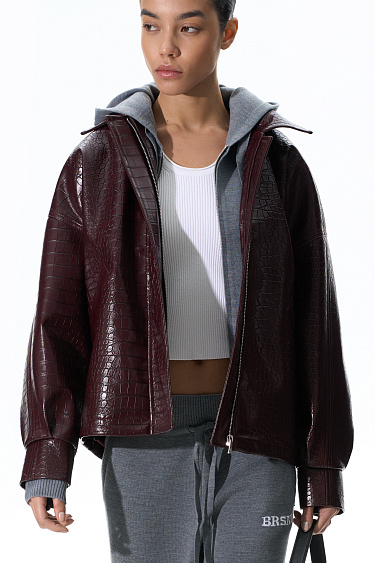Jacket made of textured eco‑leather - BRUSNIKA Women Clothes