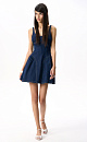 Mini denim dress with a waist accent - BRUSNIKA. Women clothes