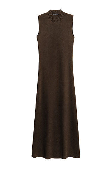 Knitted dress with a stand-up collar - BRUSNIKA Women Clothes