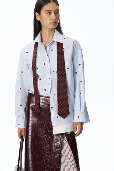 100% cotton shirt with heart-shaped print - BRUSNIKA Women Clothes