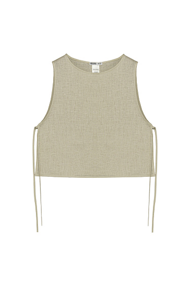 Linen tie top - BRUSNIKA Women Clothes