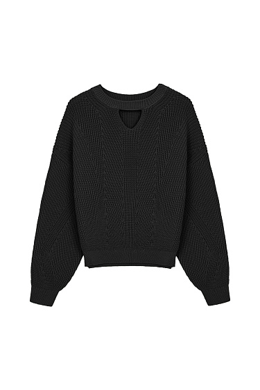 Cotton jumper with cutout - BRUSNIKA Women Clothes
