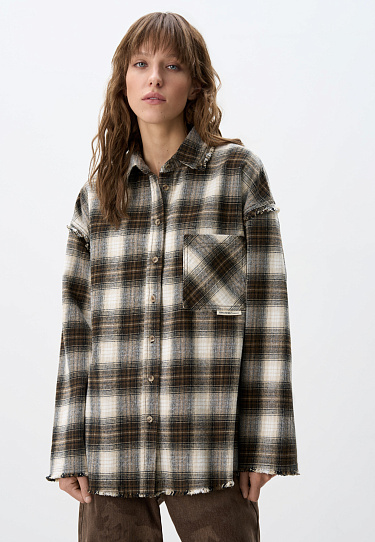 100% cotton plaid shirt - BRUSNIKA Women Clothes