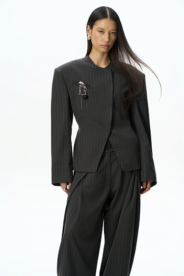 Jacket with wide shoulders - BRUSNIKA Women Clothes