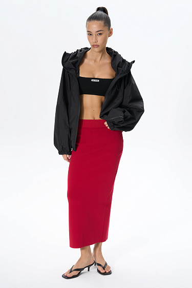 Knitted skirt with back slit - BRUSNIKA Women Clothes