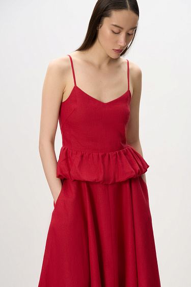Linen top with peplum - BRUSNIKA Women Clothes