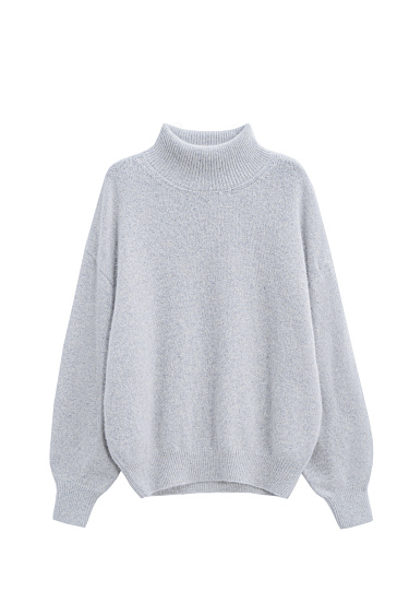 Fox-fur jumper with a high collar - BRUSNIKA Women Clothes