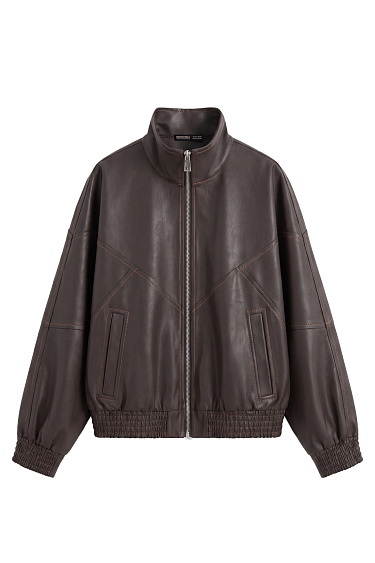 Faux leather bomber jacket - BRUSNIKA Women Clothes