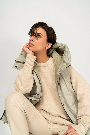 Oversized hooded vest - BRUSNIKA Women Clothes