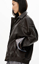 Elongated eco-leather bomber jacket - BRUSNIKA. Women clothes