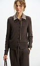 cashmere cardigan with a polo collar - BRUSNIKA. Women clothes