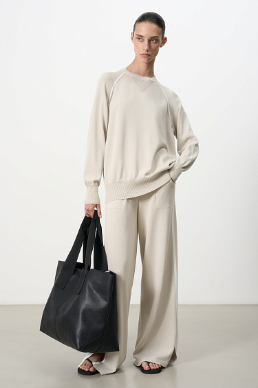 Knit pants with stripes - BRUSNIKA Women Clothes