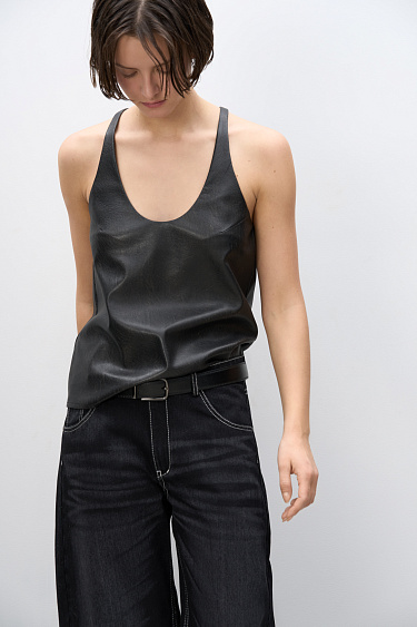 Eco-leather top - BRUSNIKA Women Clothes