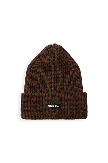 Knitted foldover cuff hat  - BRUSNIKA Women Clothes