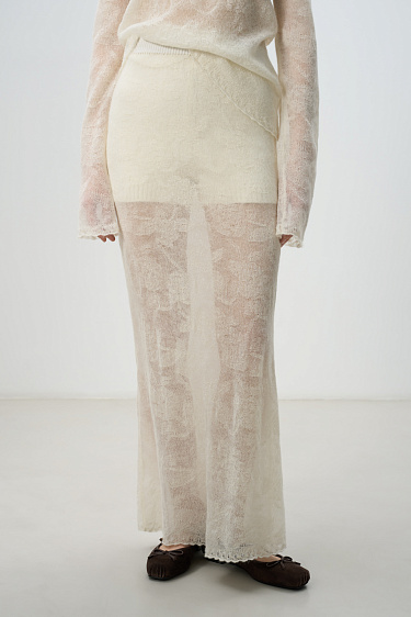 Lace skirt made of super kid mohair and baby alpaca - BRUSNIKA Women Clothes