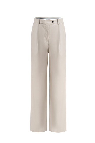 Straight trousers made of eco-leather - BRUSNIKA Women Clothes