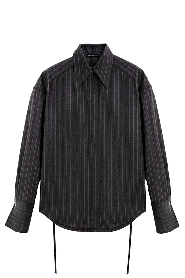 Wool shirt with big shoulders - BRUSNIKA Women Clothes