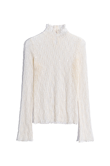 Lace top with sequins - BRUSNIKA Women Clothes