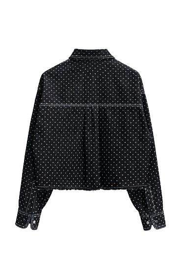Polka dot denim shirt - BRUSNIKA Women Clothes