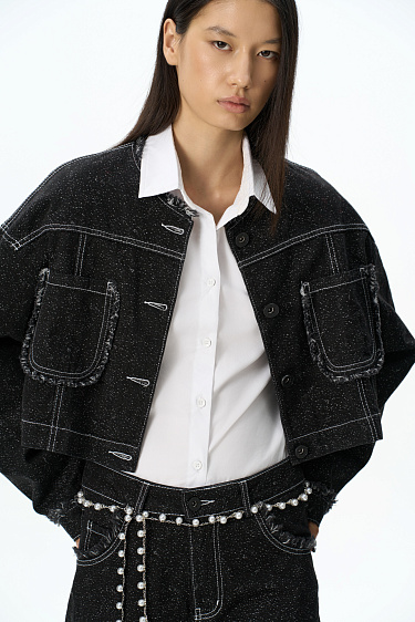 Fringed denim jacket - BRUSNIKA Women Clothes