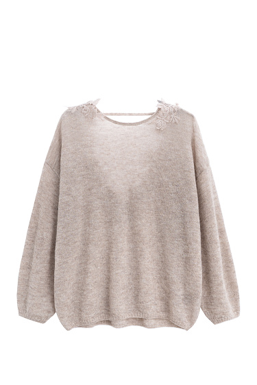 Merino wool jumper with lace - BRUSNIKA Women Clothes