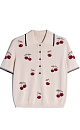 polo shirt with a cherry pattern - BRUSNIKA. Women clothes