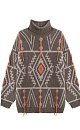 Knitted jumper with a geometric pattern - BRUSNIKA. Women clothes