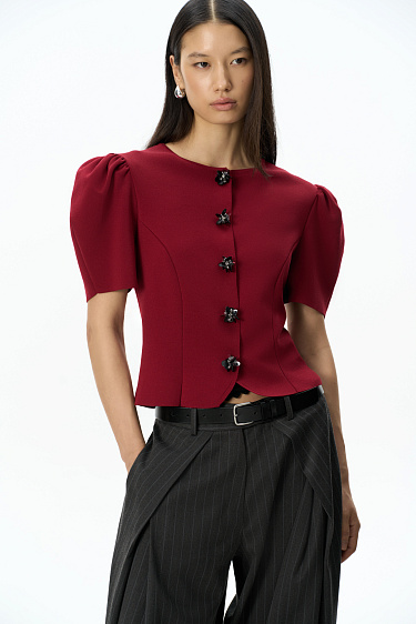 A fitted jacket with voluminous sleeves - BRUSNIKA Women Clothes