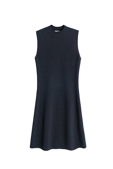 Knitted mini dress with a stand collar - BRUSNIKA Women Clothes