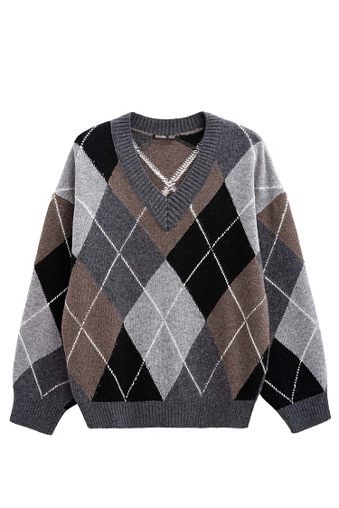 Cashmere jumper with an Argyle pattern - BRUSNIKA Women Clothes