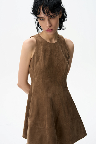 Mini suede Dress - BRUSNIKA Women Clothes