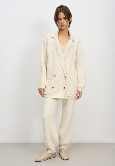 Cable knit jogger pants - BRUSNIKA Women Clothes