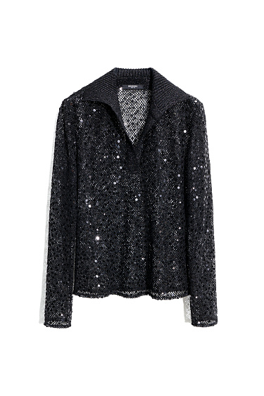 Openwork shirt with polo collar - BRUSNIKA Women Clothes