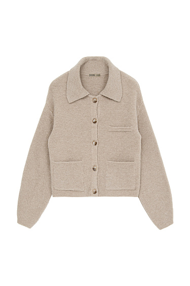 Buttoned knit bomber jacket - BRUSNIKA Women Clothes
