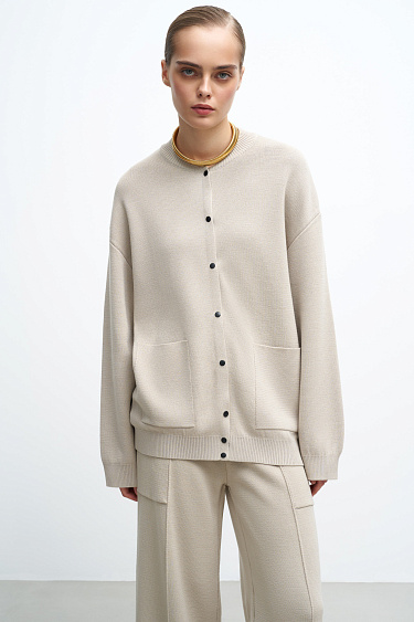 Knitted merino wool bomber jacket - BRUSNIKA Women Clothes