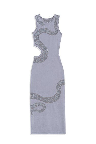 Snake Print Maxi Dress - BRUSNIKA Women Clothes