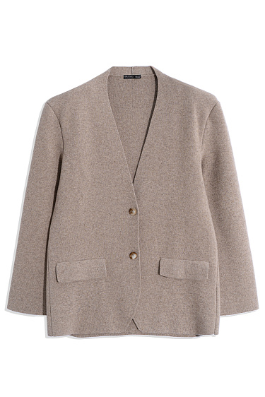 Cashmere jacket without lapels - BRUSNIKA Women Clothes