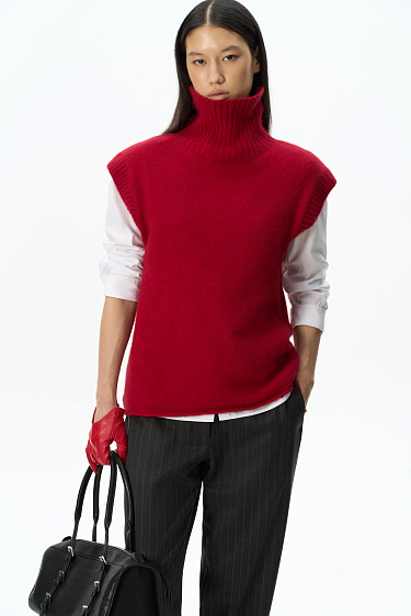 Fox Down Knitted Vest - BRUSNIKA Women Clothes