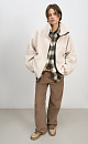 Eco-fur coat with a stand collar - BRUSNIKA. Women clothes