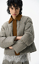 Plaid down jacket with a turn-down collar - BRUSNIKA. Women clothes