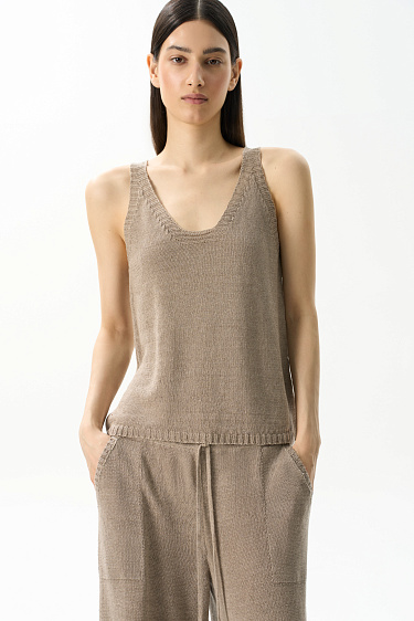 100% linen knit top - BRUSNIKA Women Clothes
